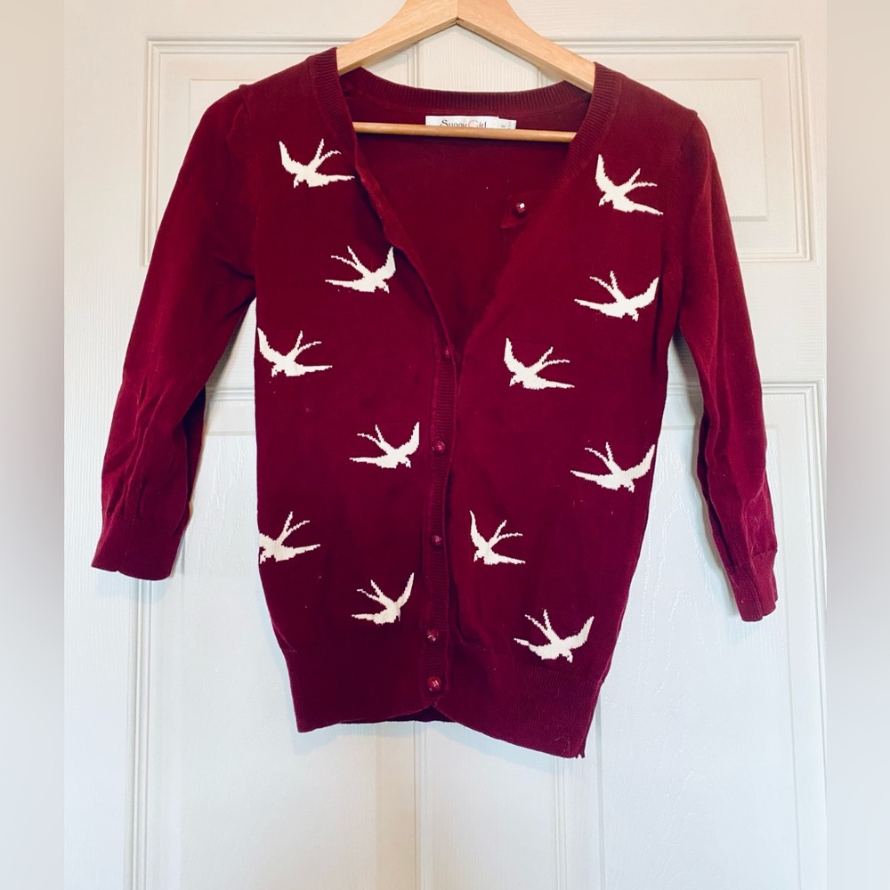 SunnyGirl (Modcloth) Birdlandia Cardigan - 3/4 sleeve, Small